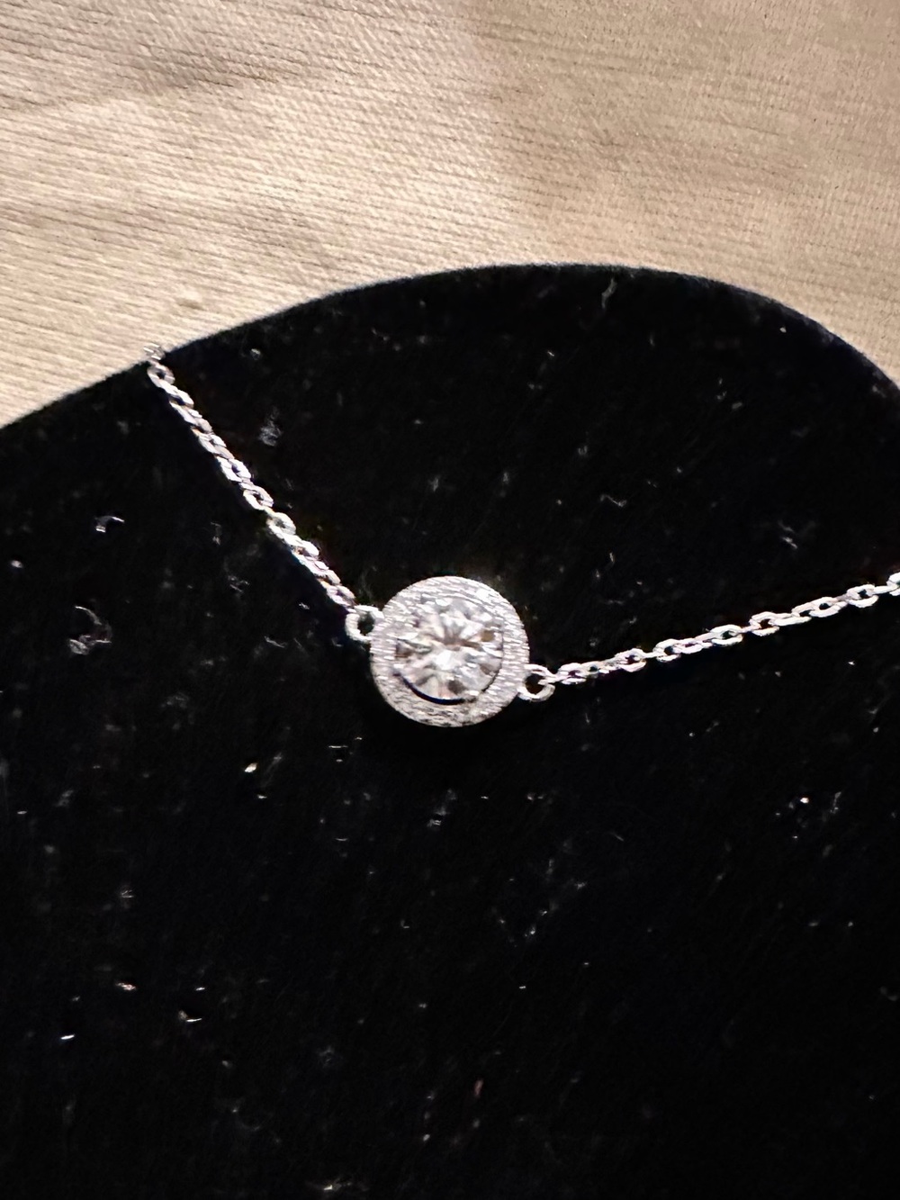 NWT Moissanite ClassSilver Halo Bracelet with White Center Stone